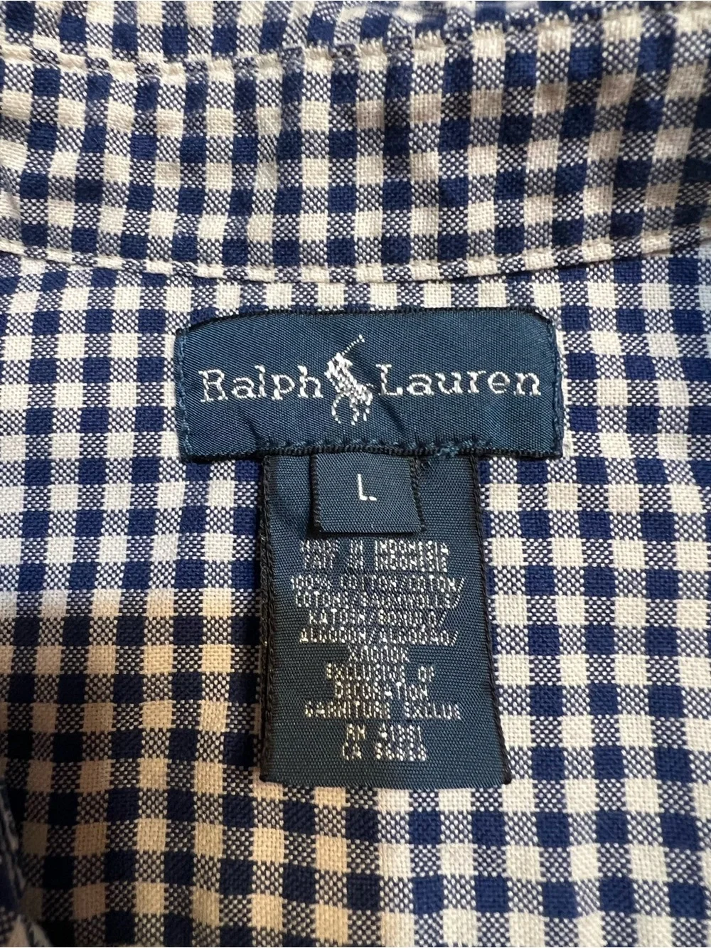 Polo by Ralph Lauren Navy & White Gingham Button-Down Shirt
